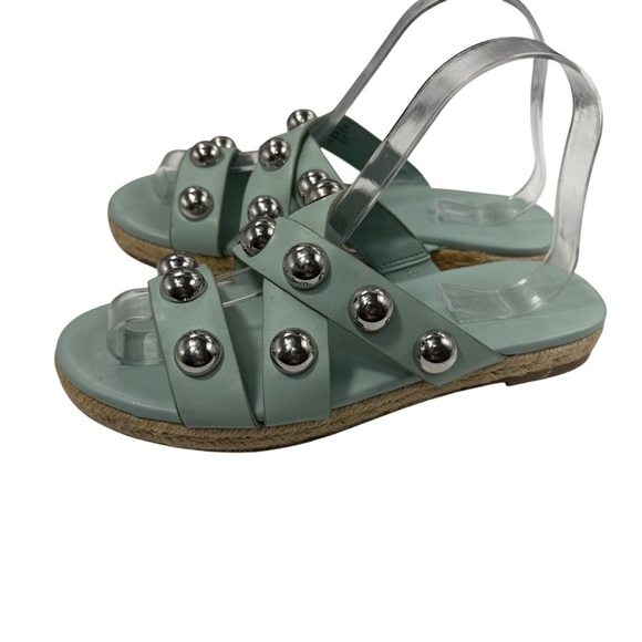 Marc Fisher Prisca Ball  leather Stud Slide espadrille Sandals size 8.5 - Picture 1 of 6